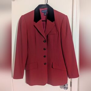 Red Blazer with Velvet Collar